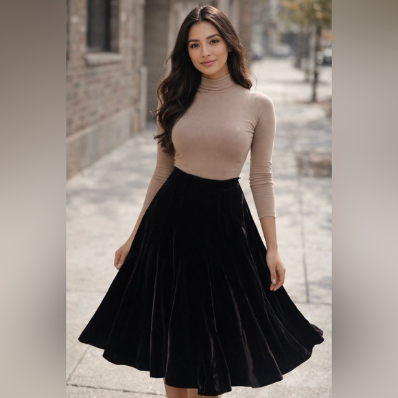 Ann Taylor Dresses & Skirts - Ann Taylor wine color Velvet A-Line women’s Skirt